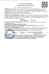 Сертификат соответствия - мансардные окна Velux в Ивантеевке